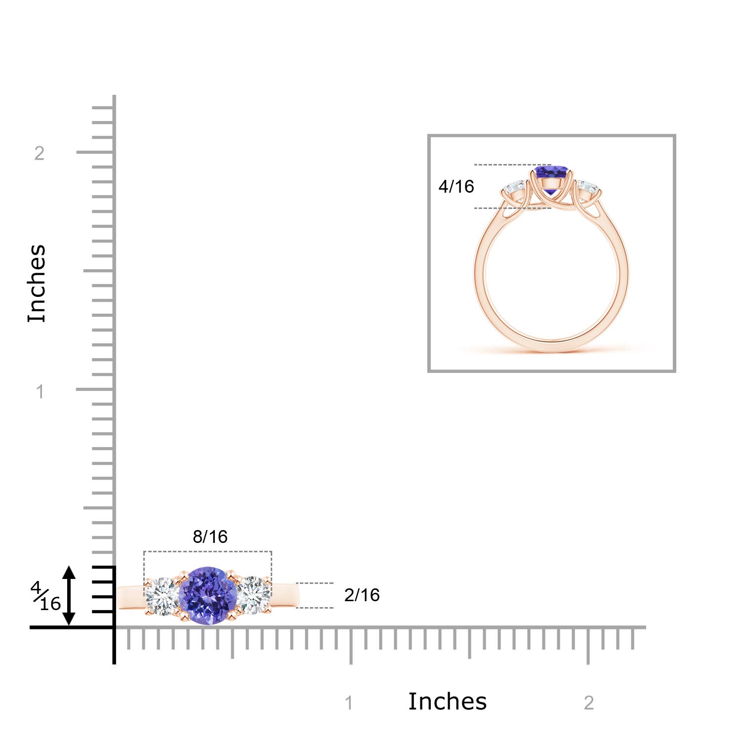 AA - Tanzanite / 1.36 CT / 14 KT Rose Gold