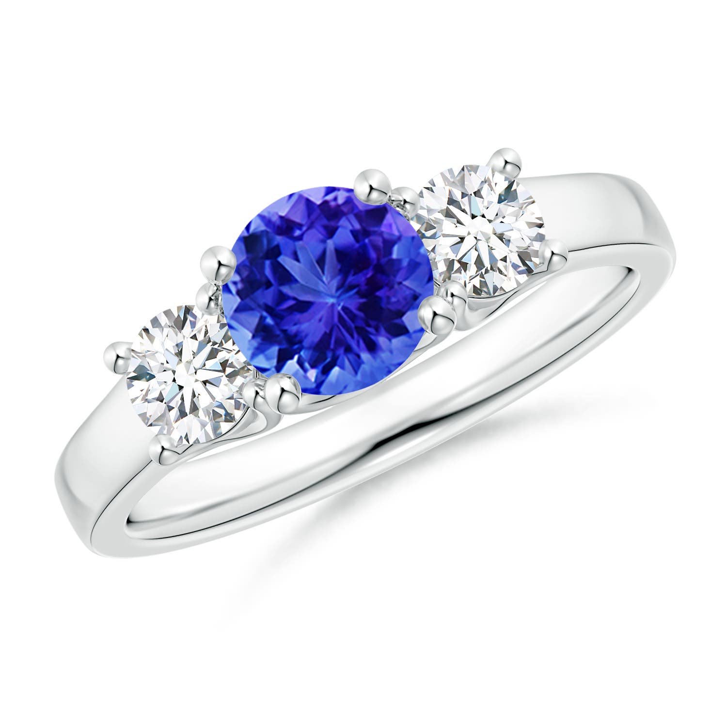 AAA - Tanzanite / 1.36 CT / 14 KT White Gold