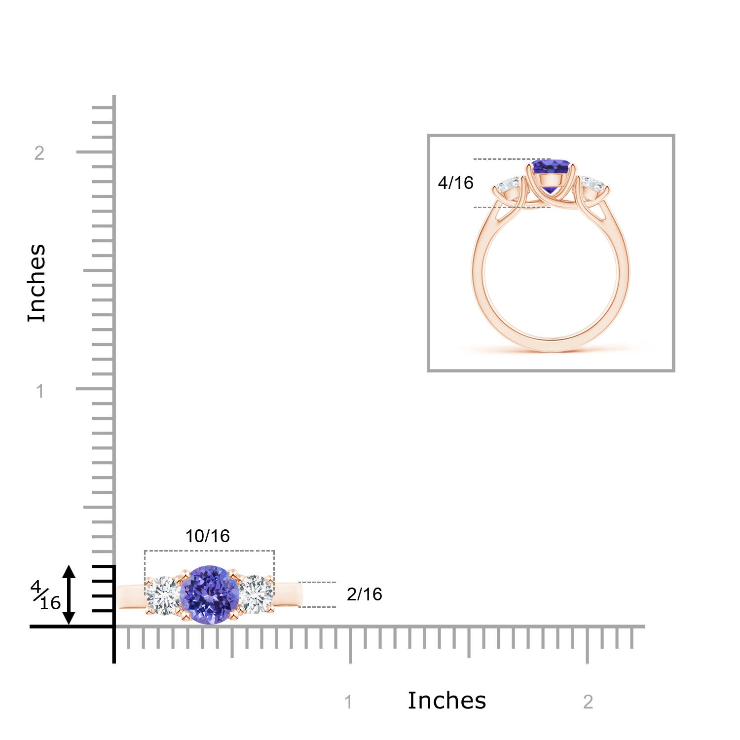 AA - Tanzanite / 2.15 CT / 14 KT Rose Gold