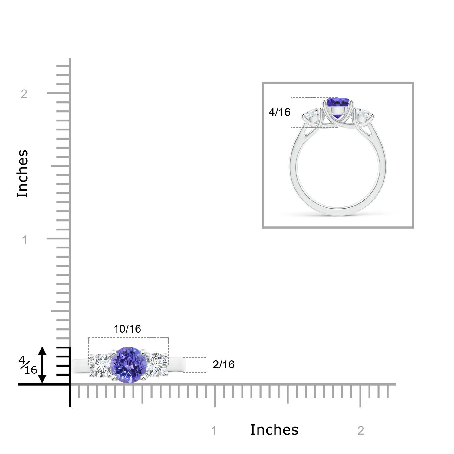 AA - Tanzanite / 2.15 CT / 14 KT White Gold