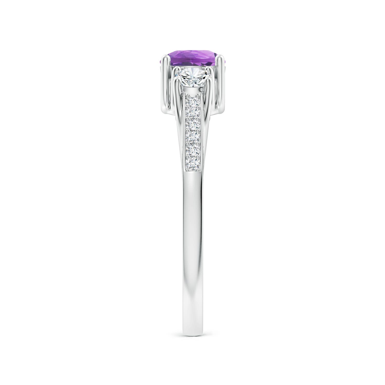 A - Amethyst / 0.76 CT / 14 KT White Gold