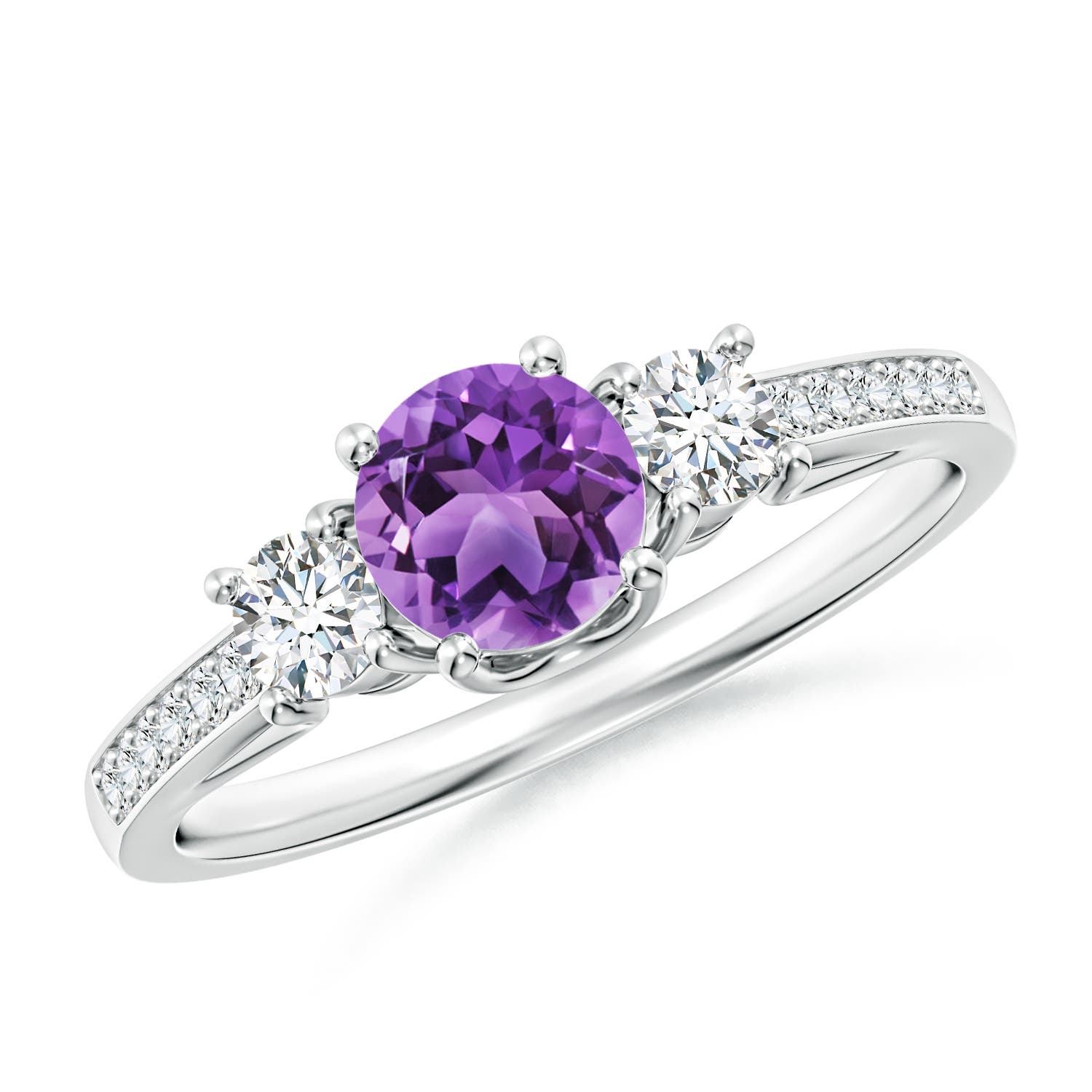 AA - Amethyst / 0.76 CT / 14 KT White Gold