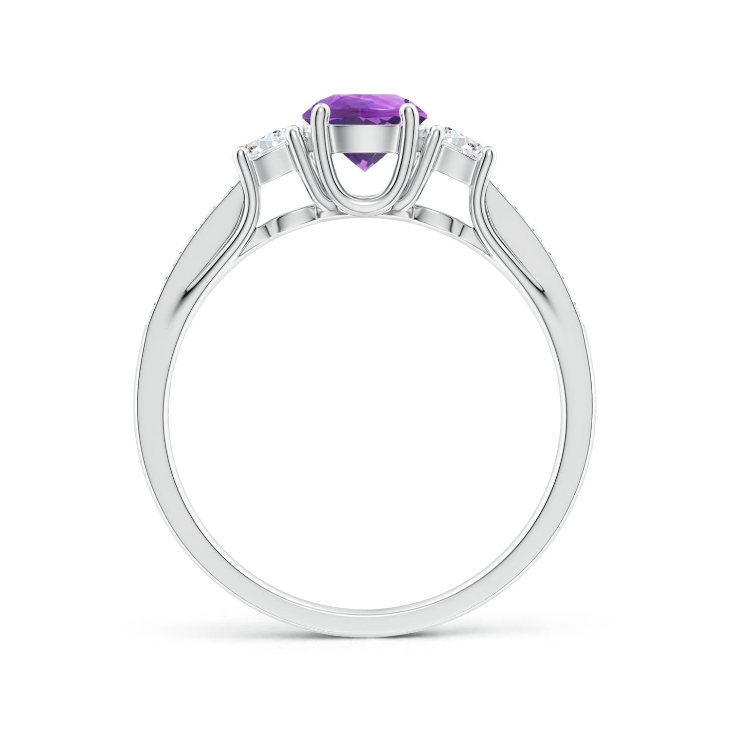 AA - Amethyst / 0.76 CT / 14 KT White Gold