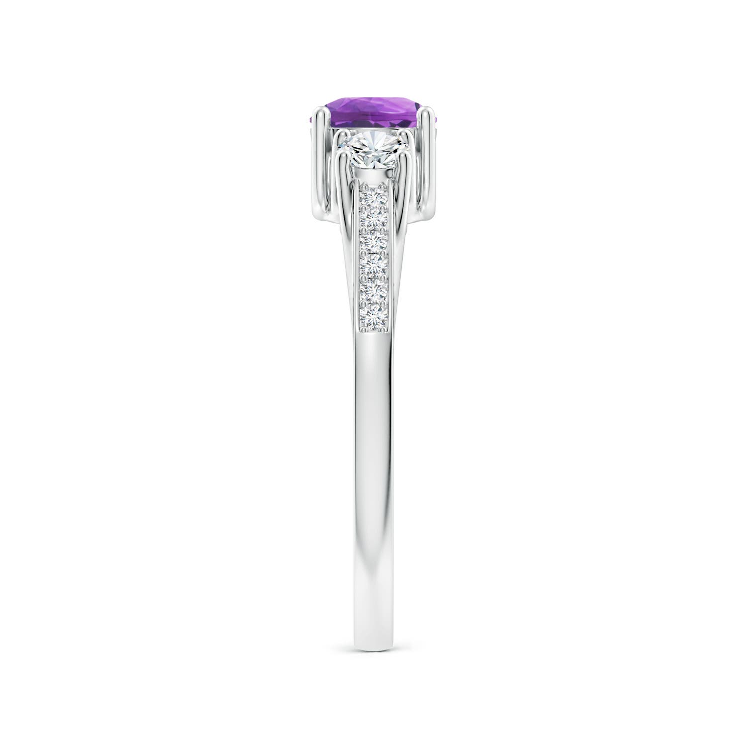 AA - Amethyst / 0.76 CT / 14 KT White Gold