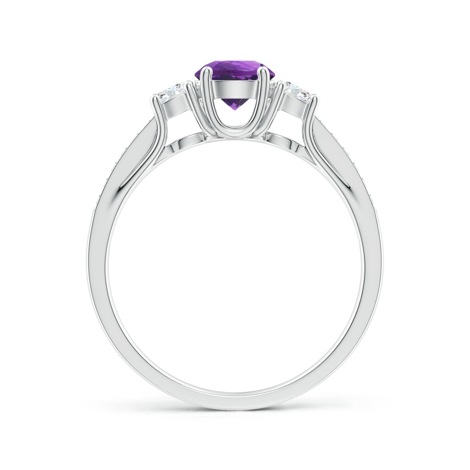 AAA - Amethyst / 0.76 CT / 14 KT White Gold