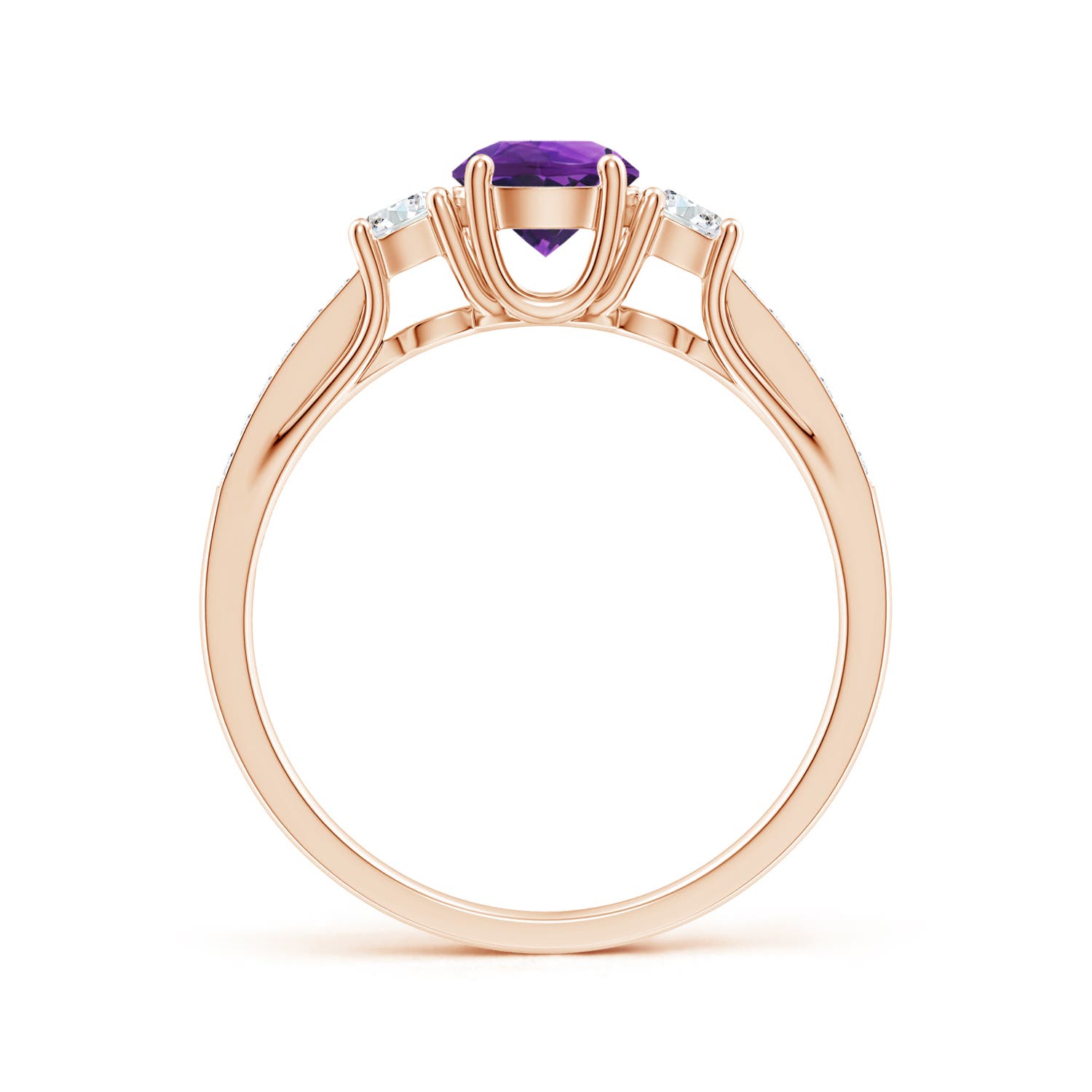 AAAA - Amethyst / 0.76 CT / 14 KT Rose Gold