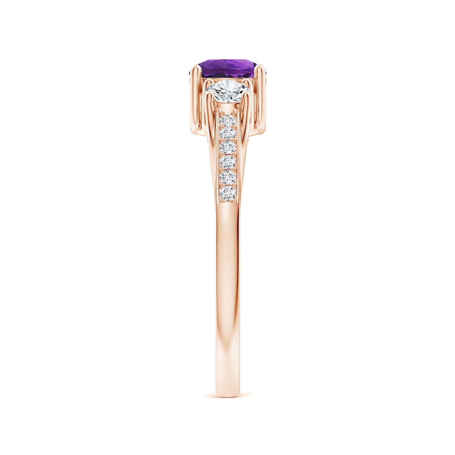 AAAA - Amethyst / 0.76 CT / 14 KT Rose Gold