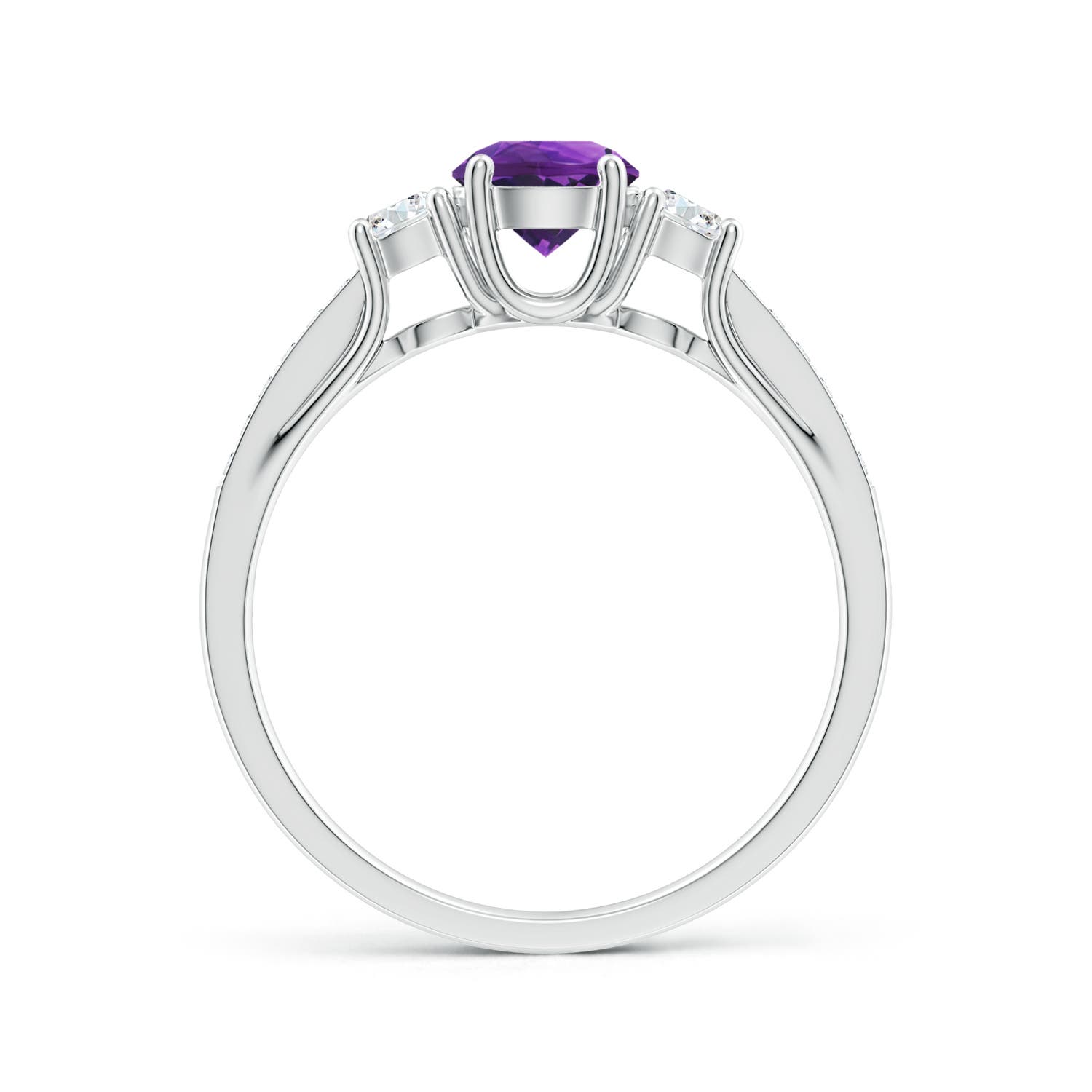 AAAA - Amethyst / 0.76 CT / 14 KT White Gold