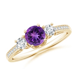 Classic Square Amethyst and Diamond Engagement Ring | Angara