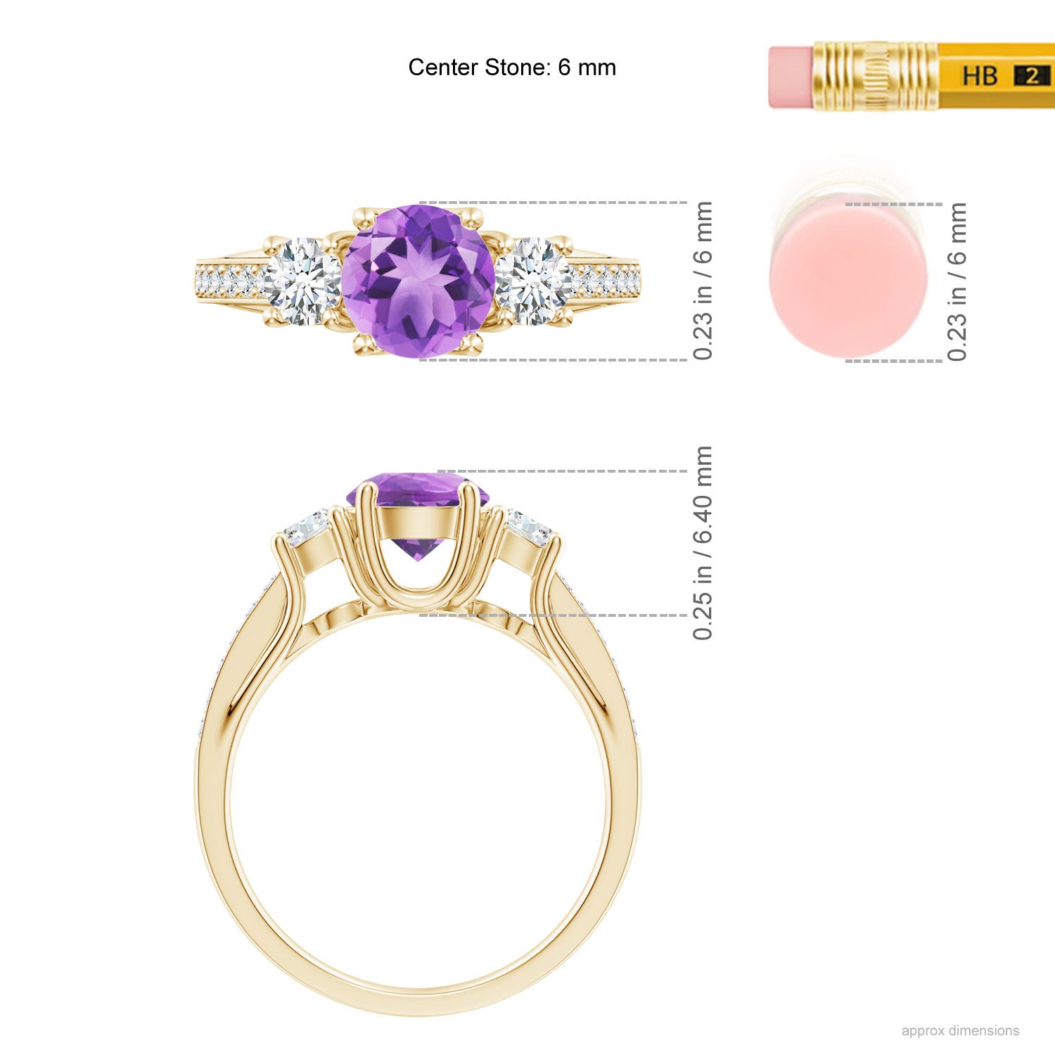 A - Amethyst / 1.24 CT / 14 KT Yellow Gold