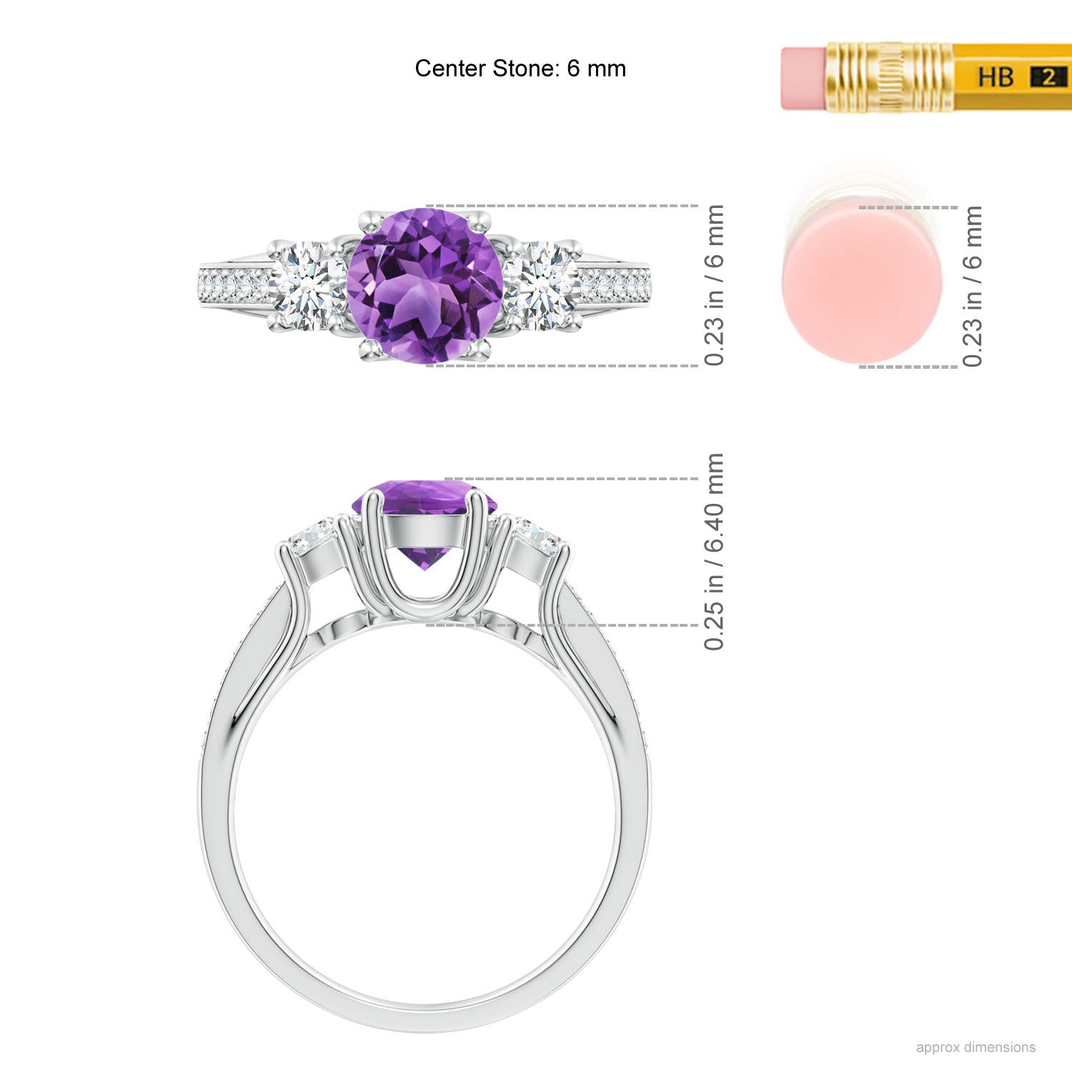 AA - Amethyst / 1.24 CT / 14 KT White Gold