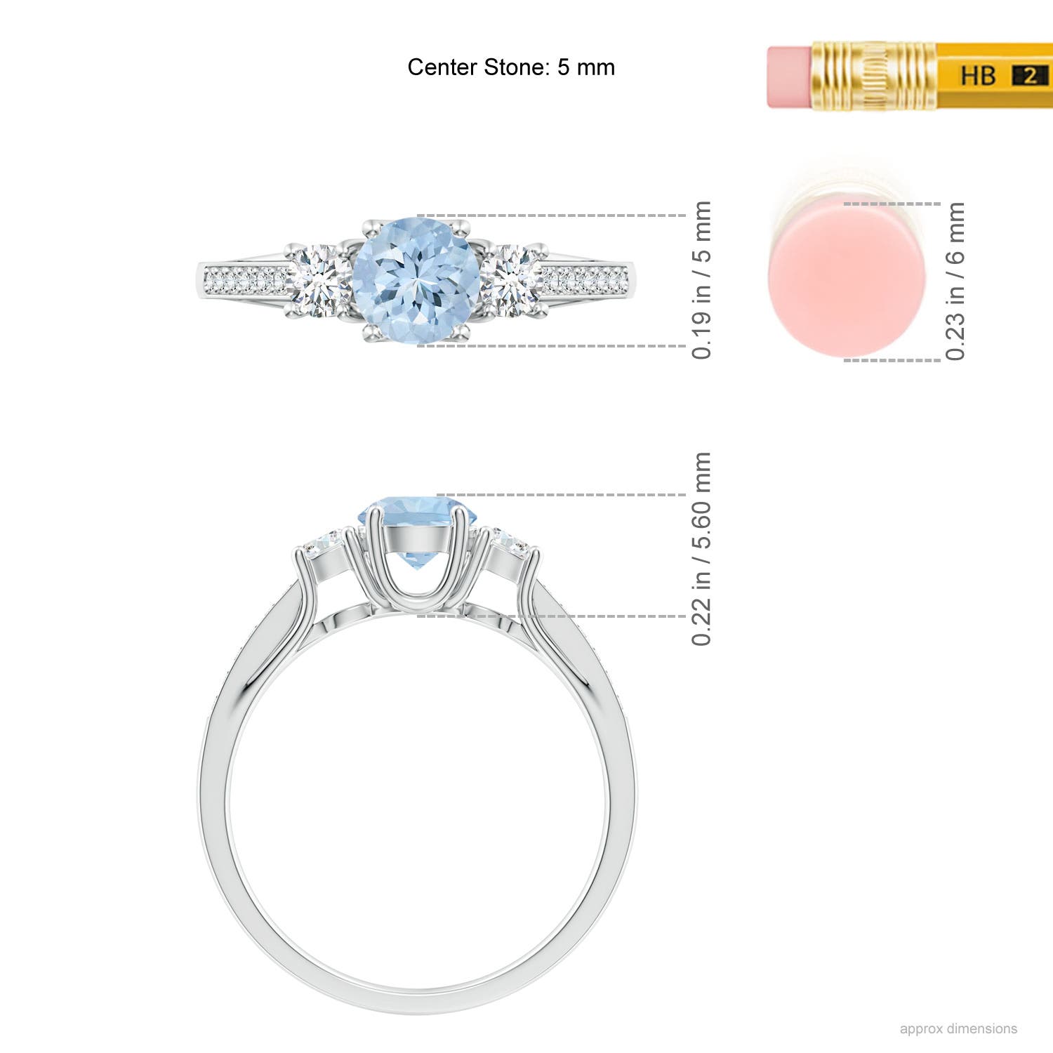 AA - Aquamarine / 0.71 CT / 14 KT White Gold