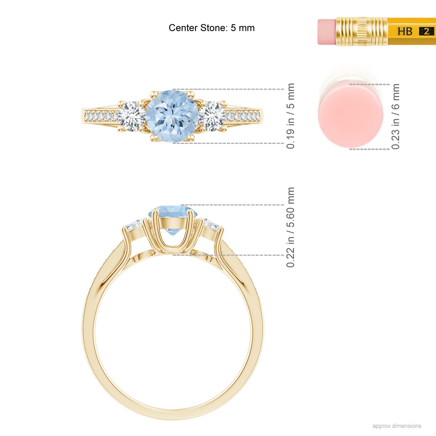 AA - Aquamarine / 0.71 CT / 14 KT Yellow Gold