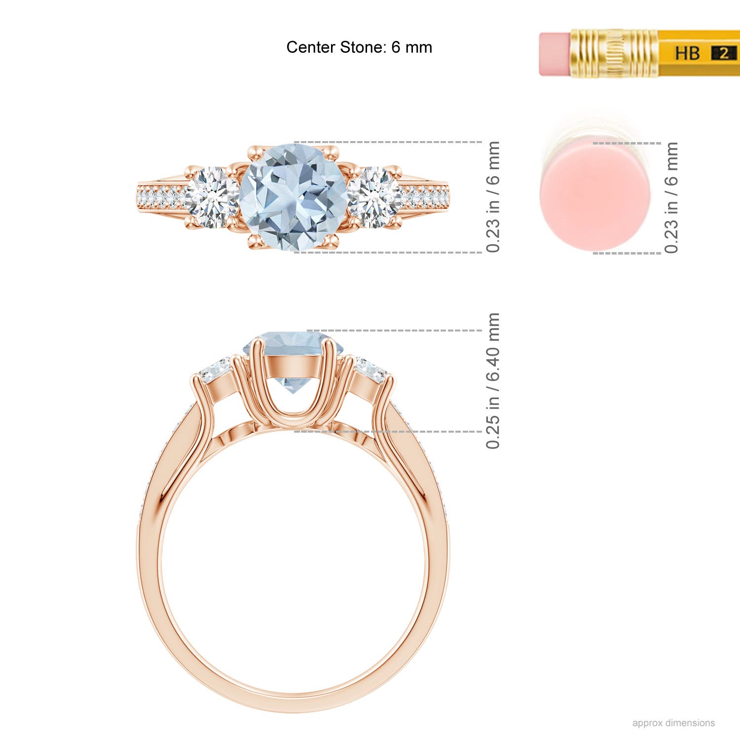 A - Aquamarine / 1.16 CT / 14 KT Rose Gold