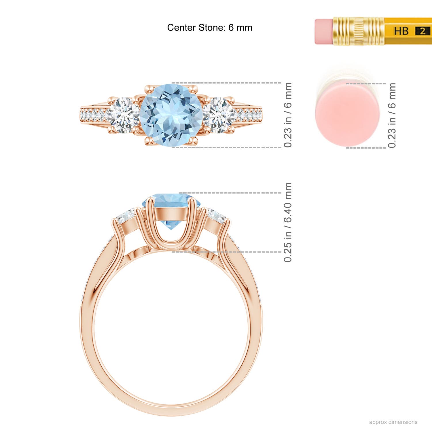 AAA - Aquamarine / 1.16 CT / 14 KT Rose Gold