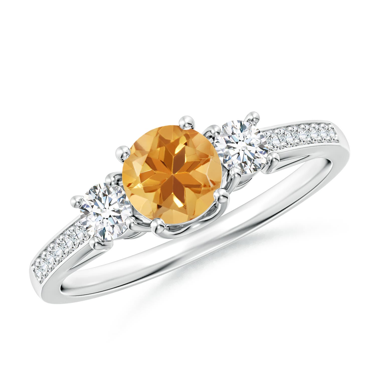 A - Citrine / 0.76 CT / 14 KT White Gold