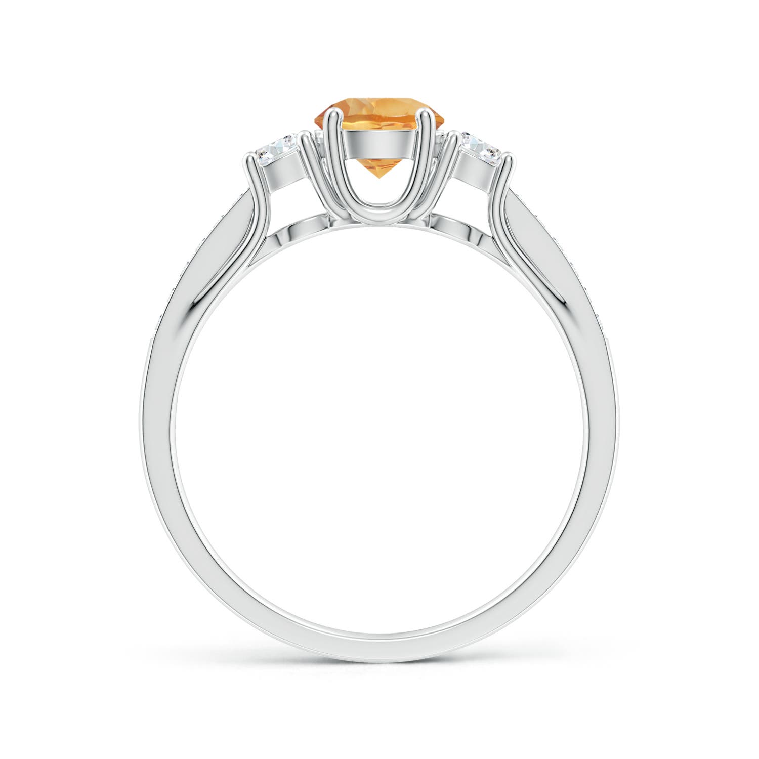 A - Citrine / 0.76 CT / 14 KT White Gold