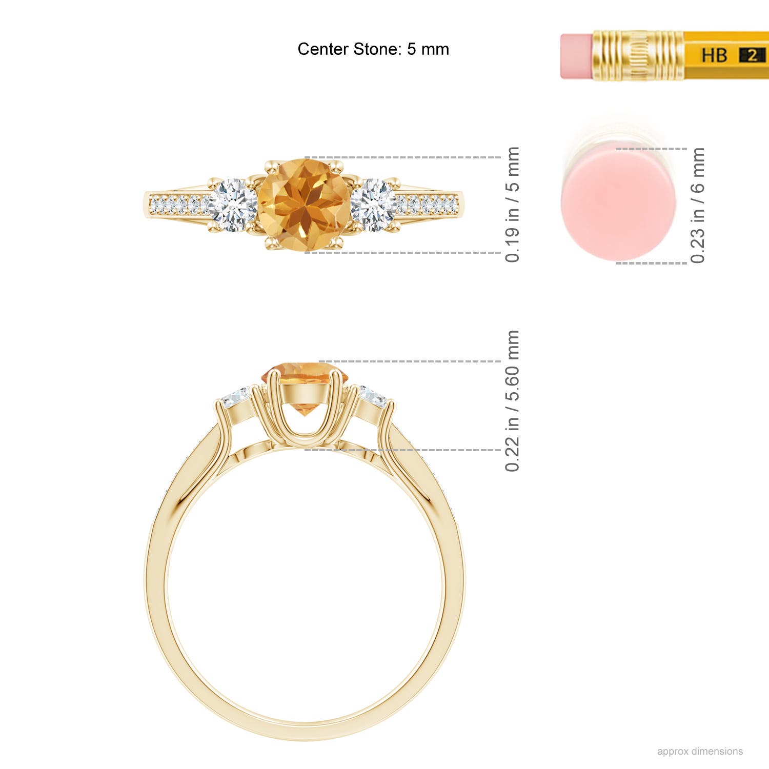 A - Citrine / 0.76 CT / 14 KT Yellow Gold