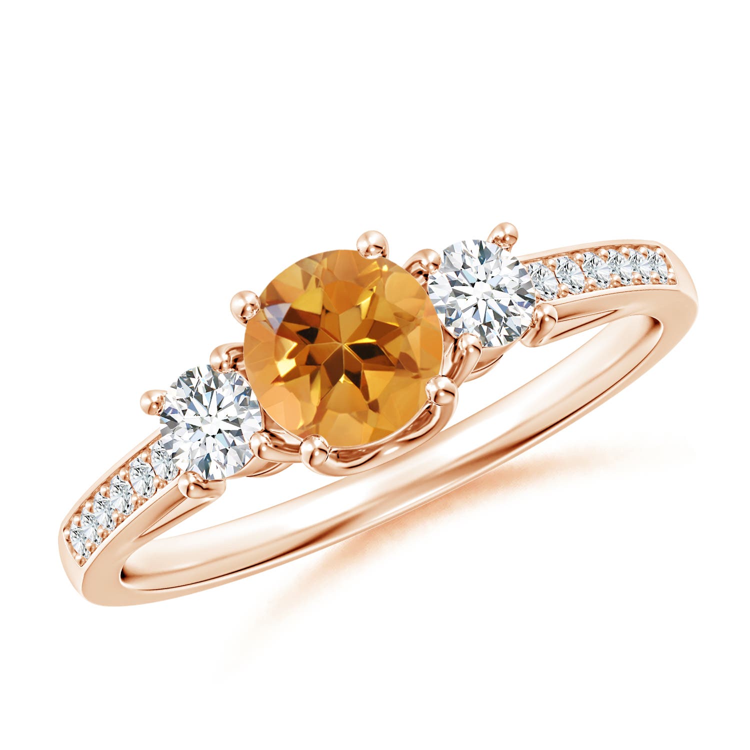 AA - Citrine / 0.76 CT / 14 KT Rose Gold