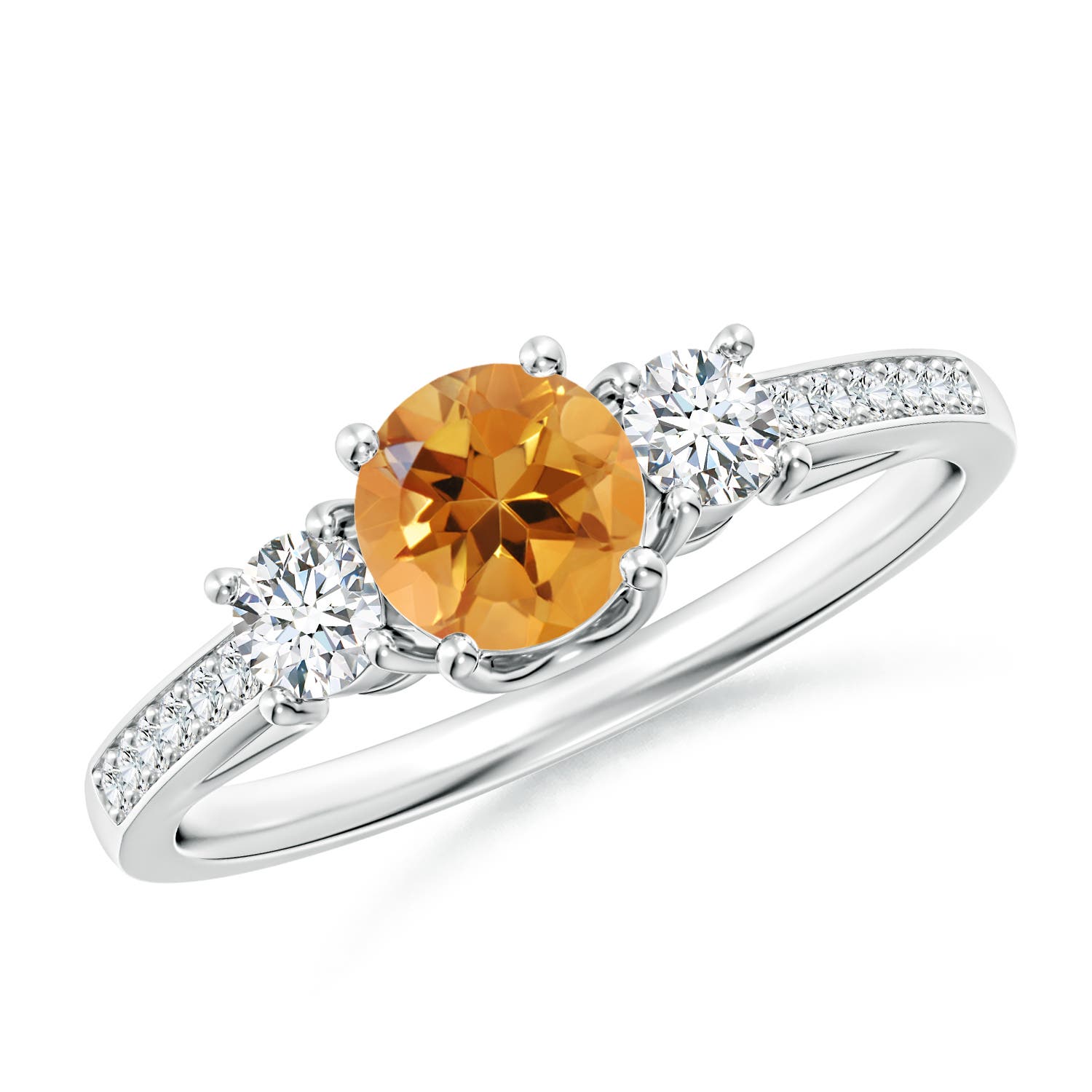 AA - Citrine / 0.76 CT / 14 KT White Gold