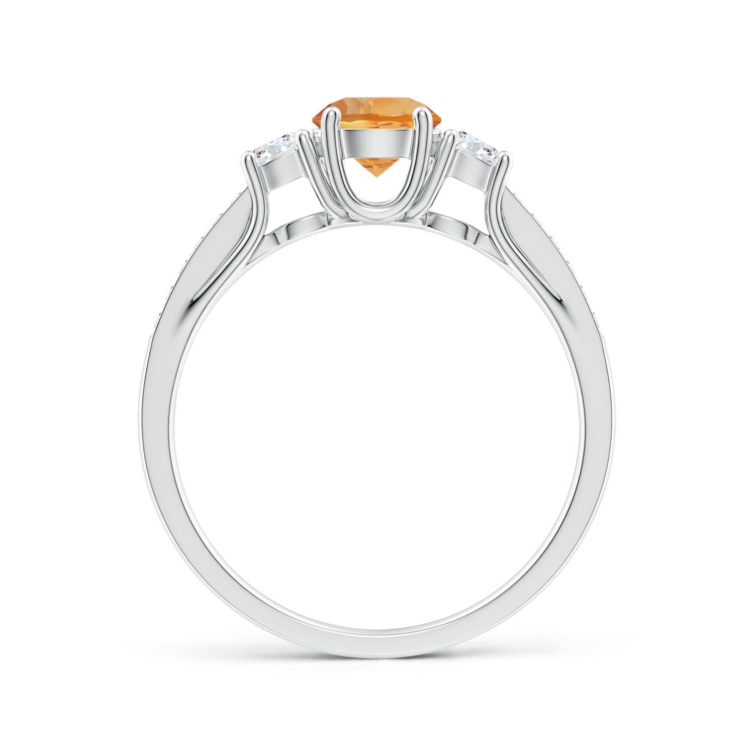 AA - Citrine / 0.76 CT / 14 KT White Gold