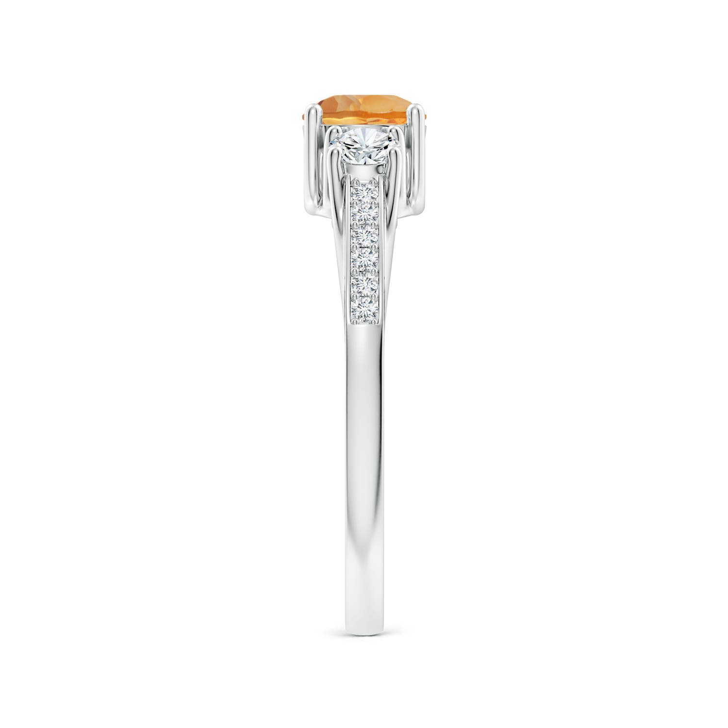 AA - Citrine / 0.76 CT / 14 KT White Gold