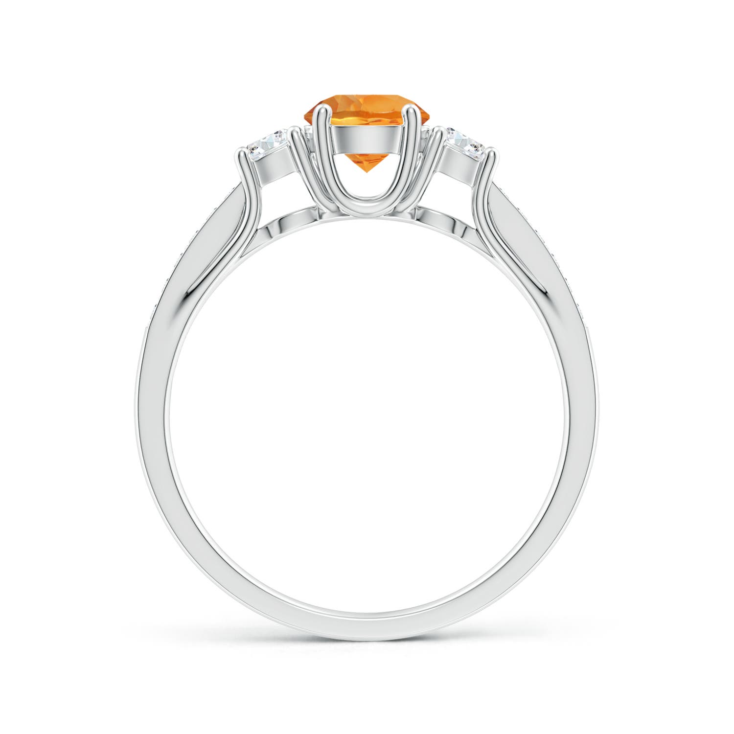 AAA - Citrine / 0.76 CT / 14 KT White Gold