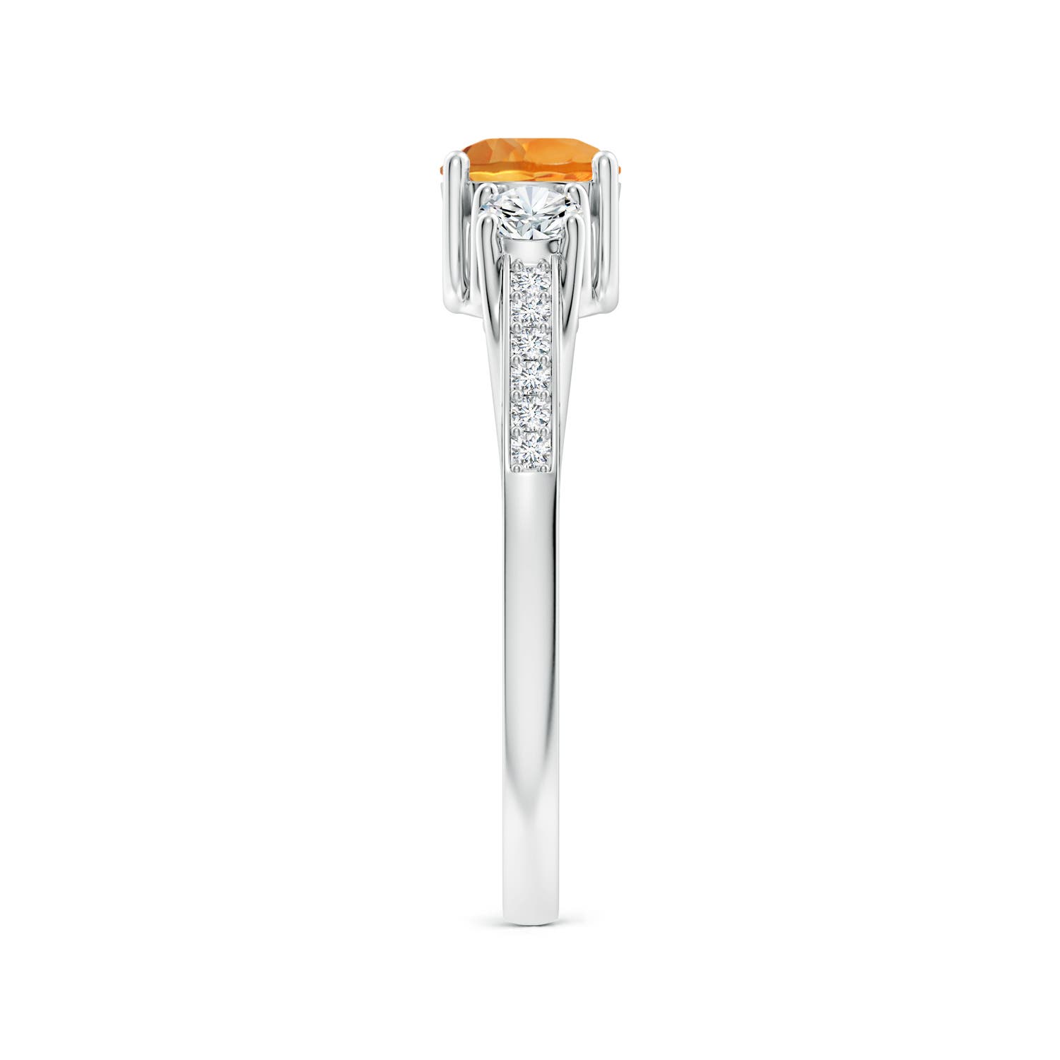 AAA - Citrine / 0.76 CT / 14 KT White Gold