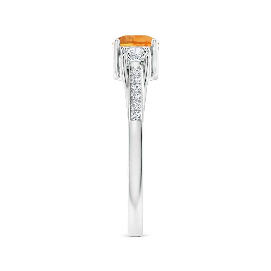 5mm AAA Classic Prong Set Round Citrine and Diamond Three Stone Ring in White Gold side 299
