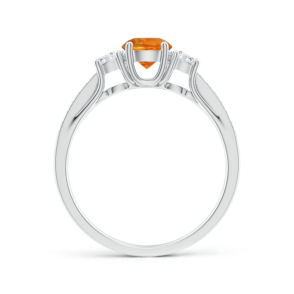 5mm AAAA Classic Prong Set Round Citrine and Diamond Three Stone Ring in White Gold side 199