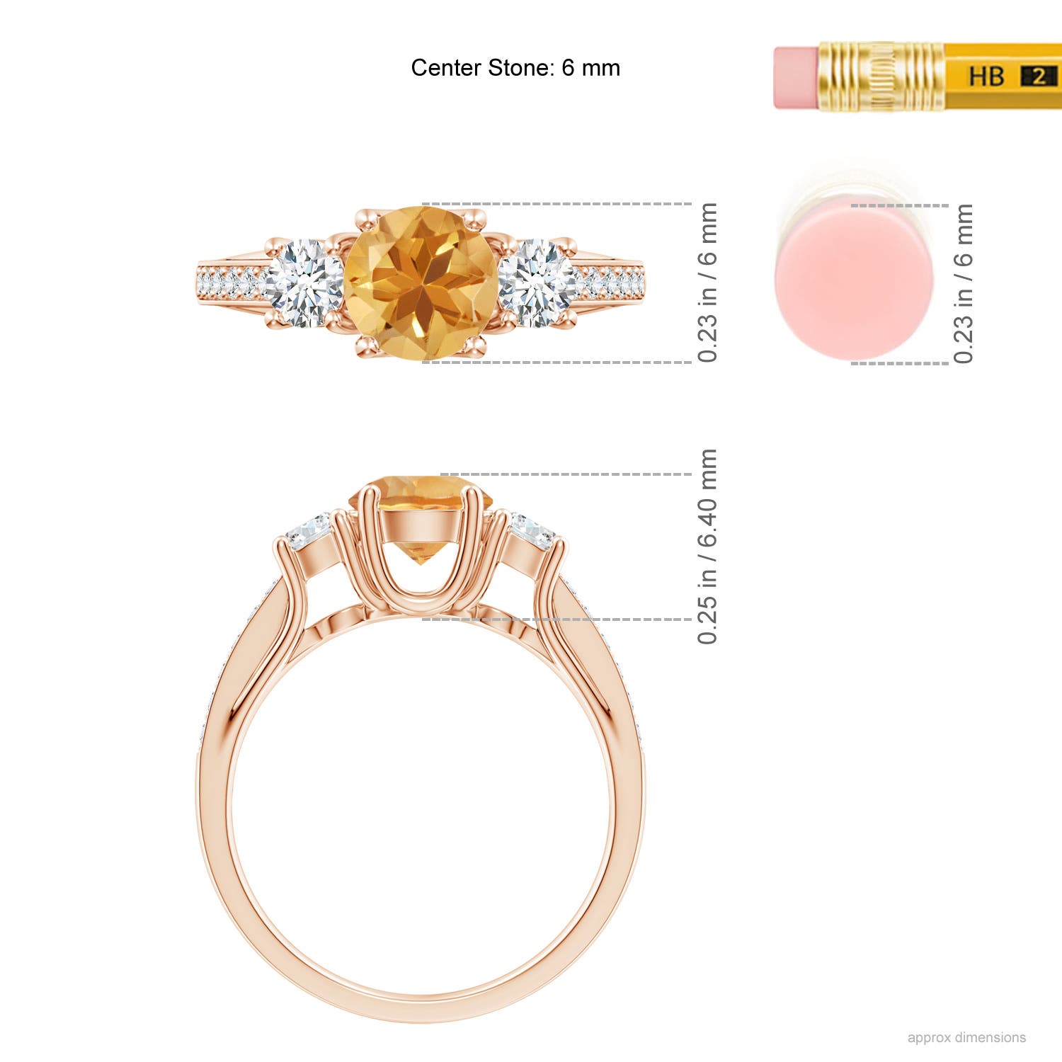 A - Citrine / 1.14 CT / 14 KT Rose Gold