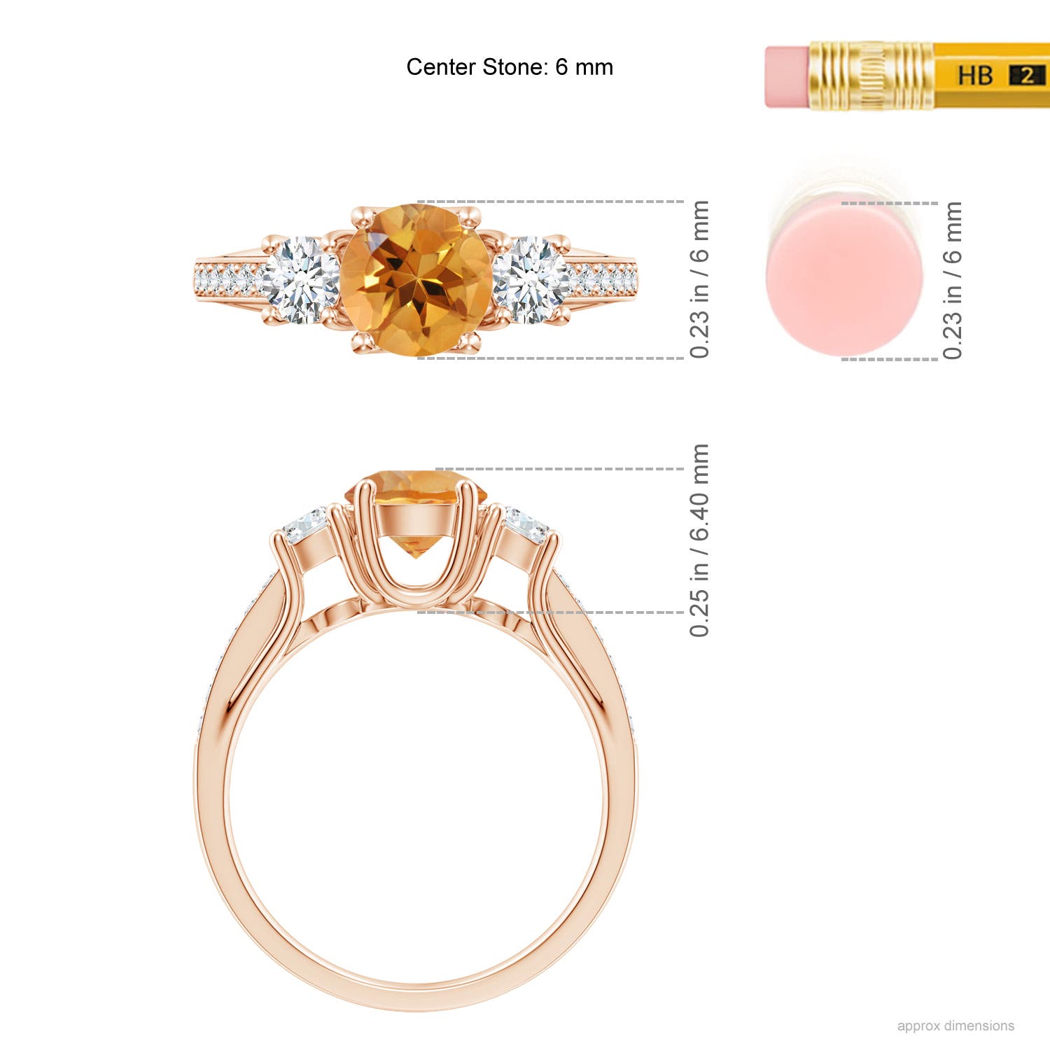 AA - Citrine / 1.14 CT / 14 KT Rose Gold