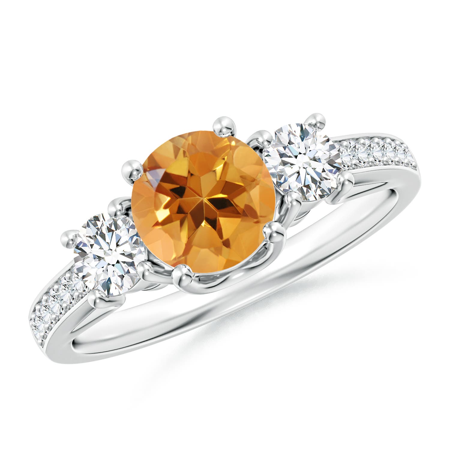 AA - Citrine / 1.14 CT / 14 KT White Gold