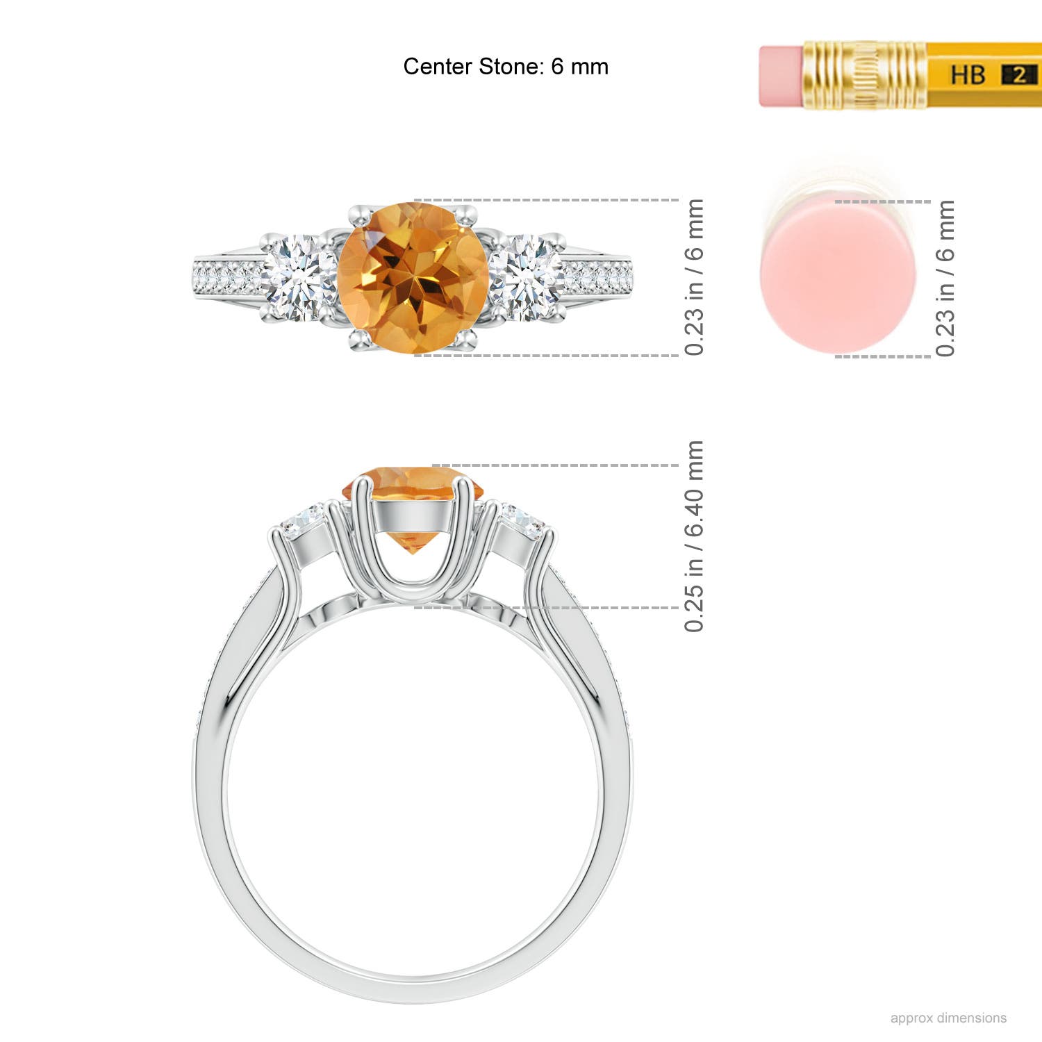 AA - Citrine / 1.14 CT / 14 KT White Gold