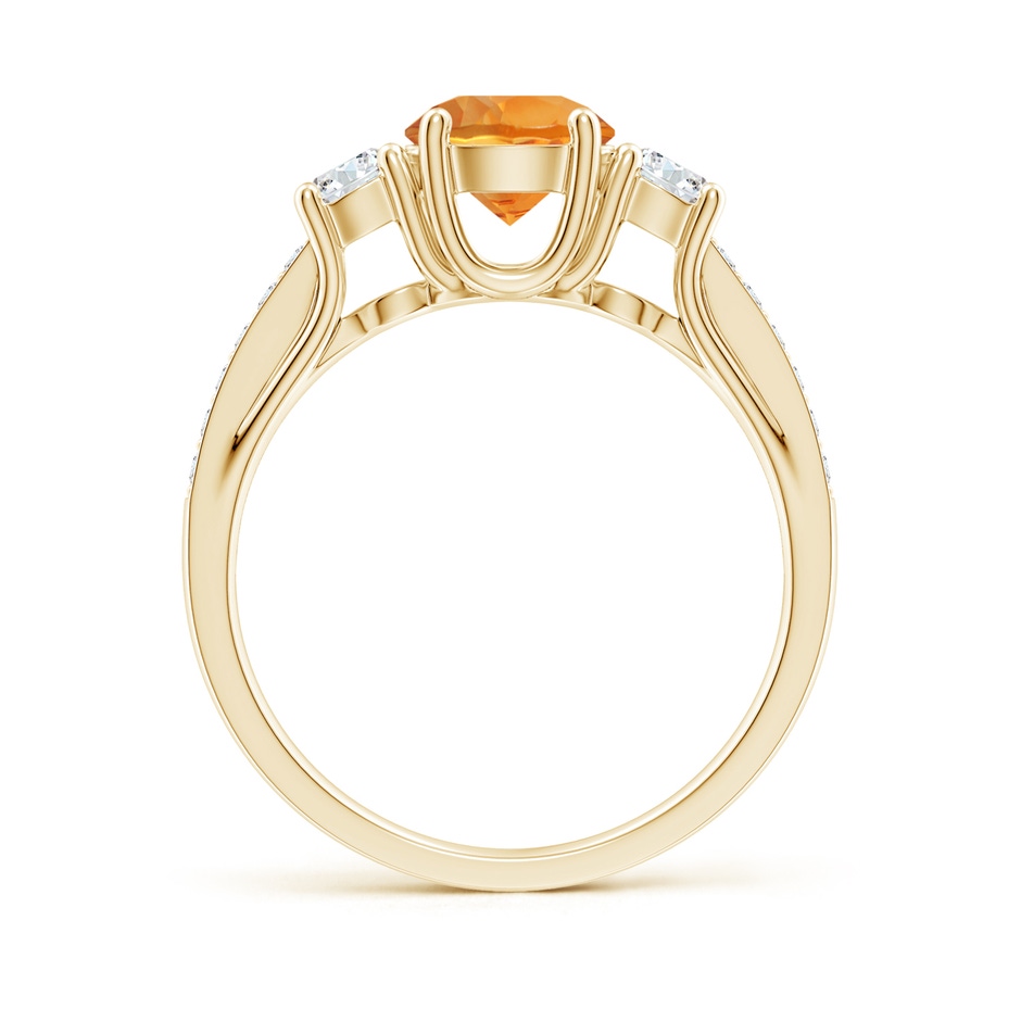 6mm AAA Classic Prong Set Round Citrine and Diamond Three Stone Ring in 18K Yellow Gold side 199