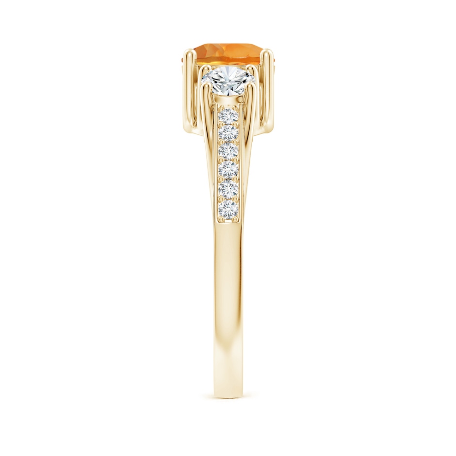 6mm AAA Classic Prong Set Round Citrine and Diamond Three Stone Ring in 18K Yellow Gold side 299