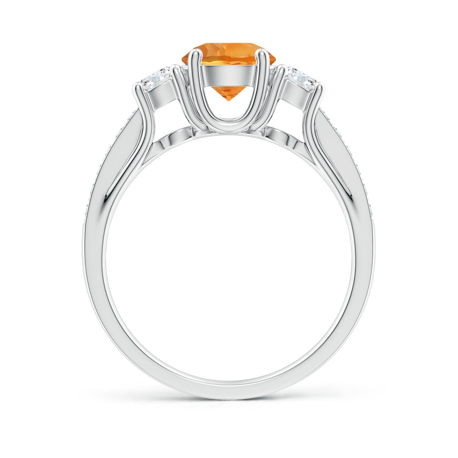 6mm AAA Classic Prong Set Round Citrine and Diamond Three Stone Ring in White Gold side 199