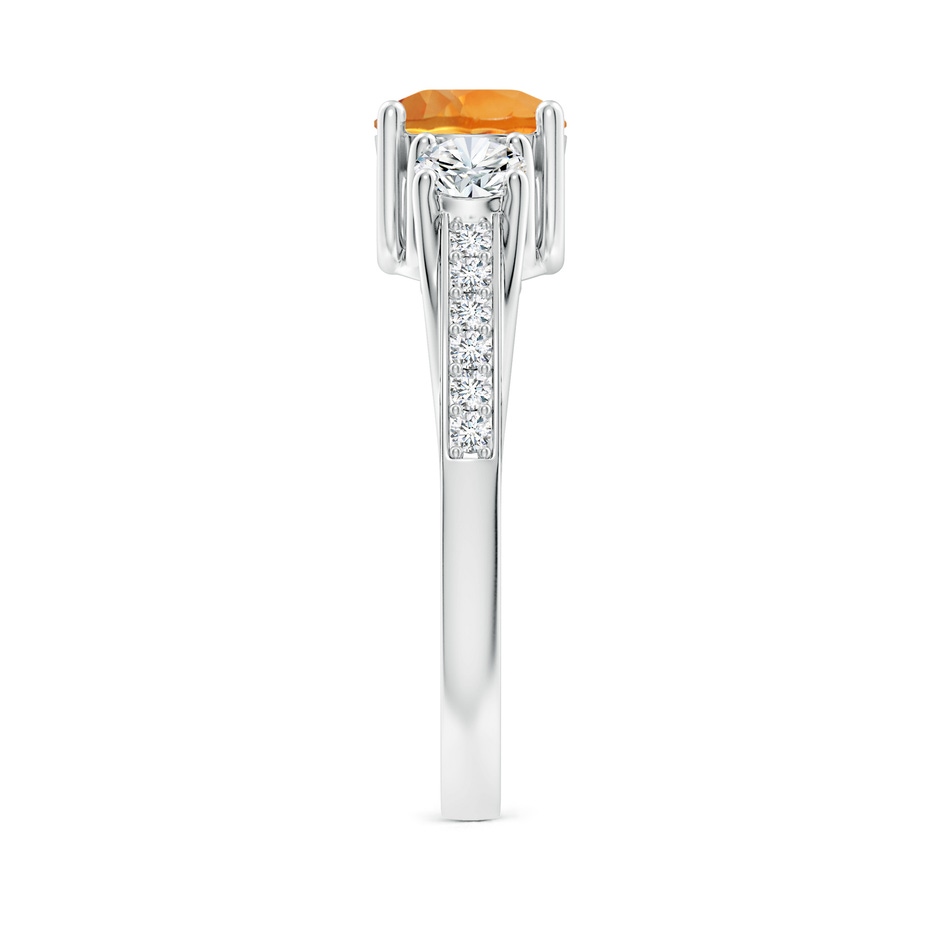 6mm AAA Classic Prong Set Round Citrine and Diamond Three Stone Ring in White Gold side 299