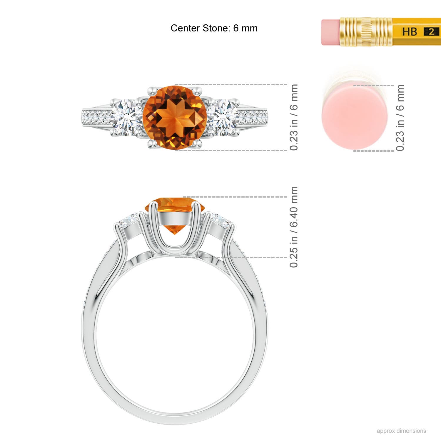 AAAA - Citrine / 1.14 CT / 14 KT White Gold