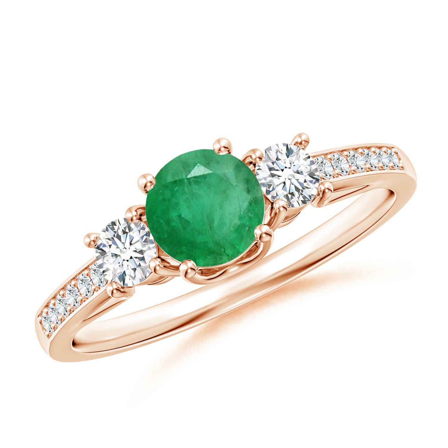 A - Emerald / 0.76 CT / 14 KT Rose Gold