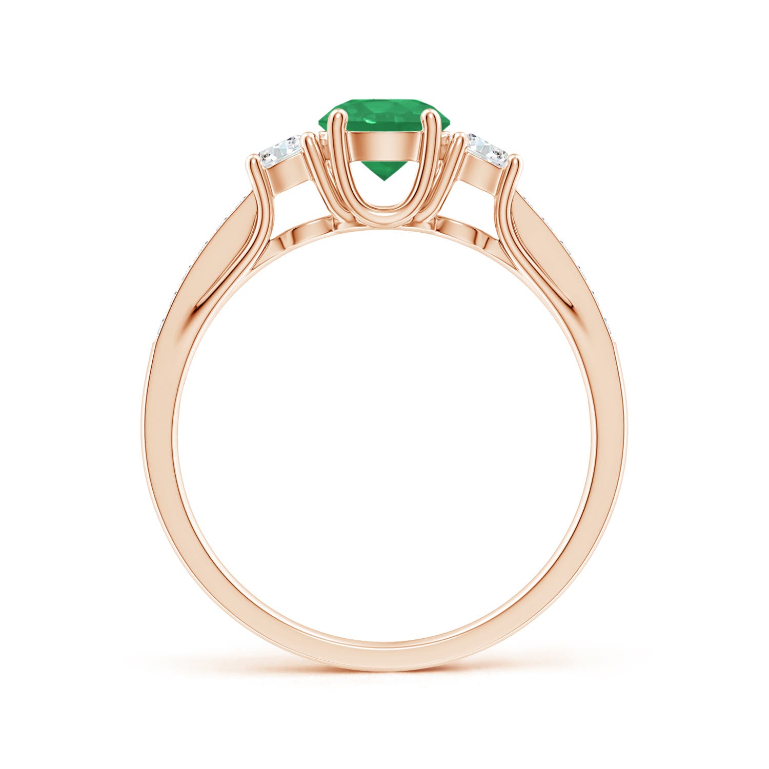 A - Emerald / 0.76 CT / 14 KT Rose Gold