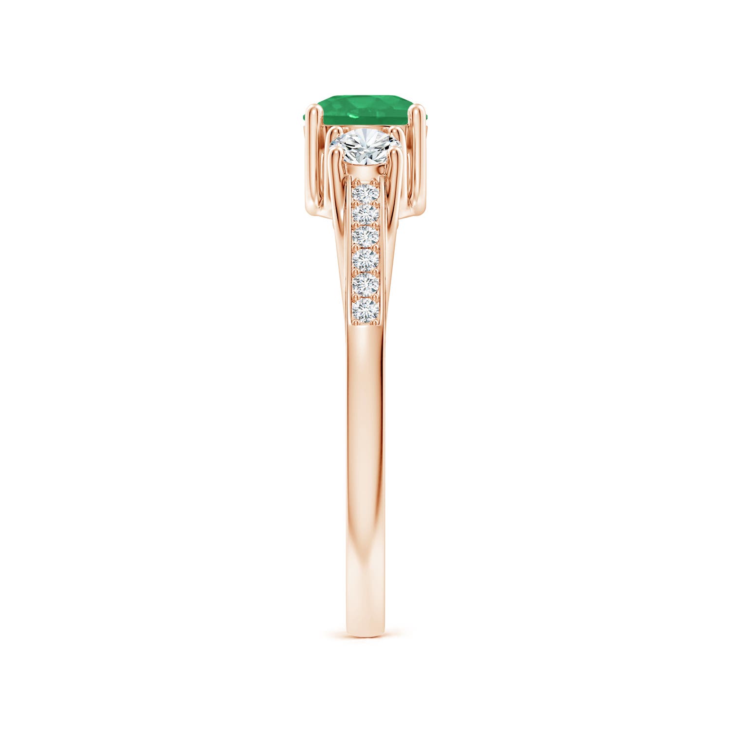 A - Emerald / 0.76 CT / 14 KT Rose Gold