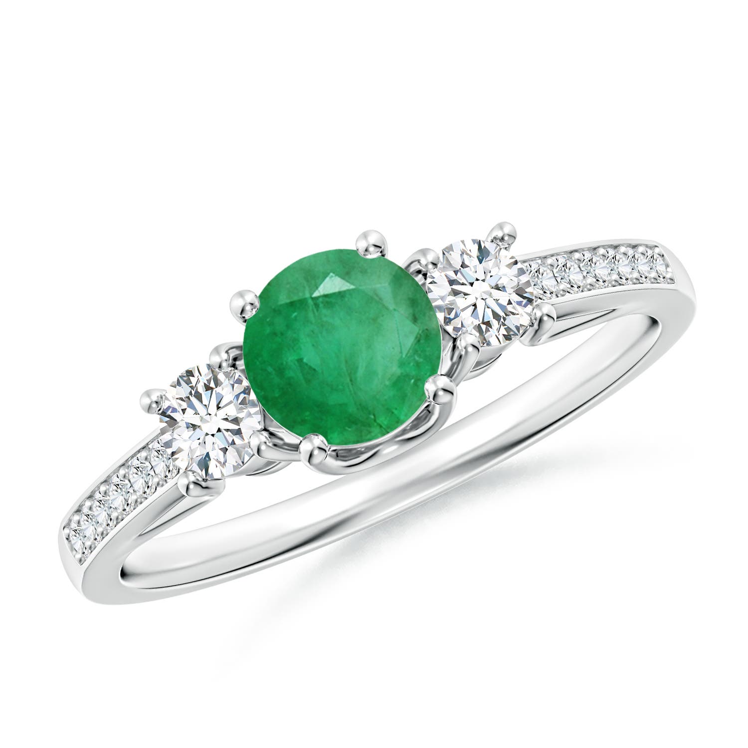 A - Emerald / 0.76 CT / 14 KT White Gold