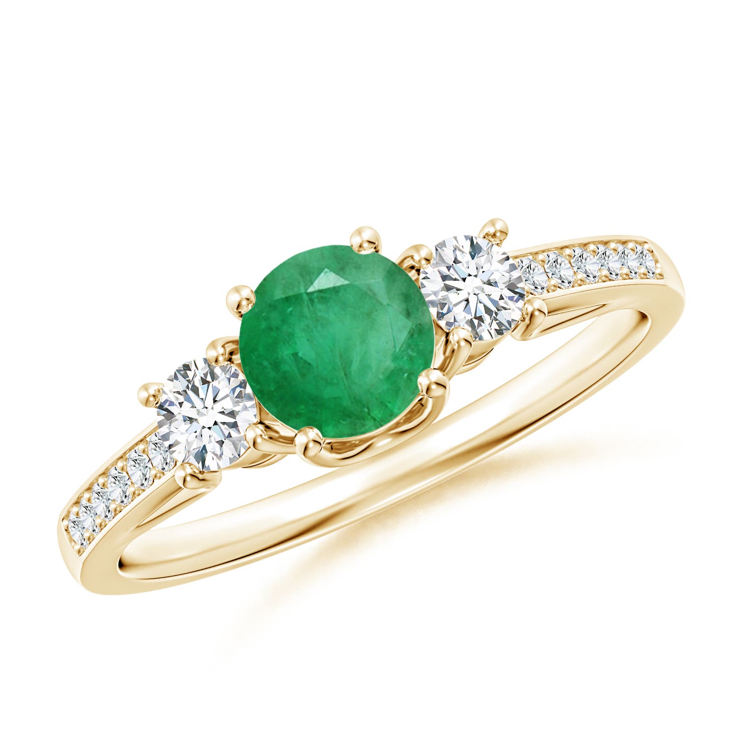 A - Emerald / 0.76 CT / 14 KT Yellow Gold