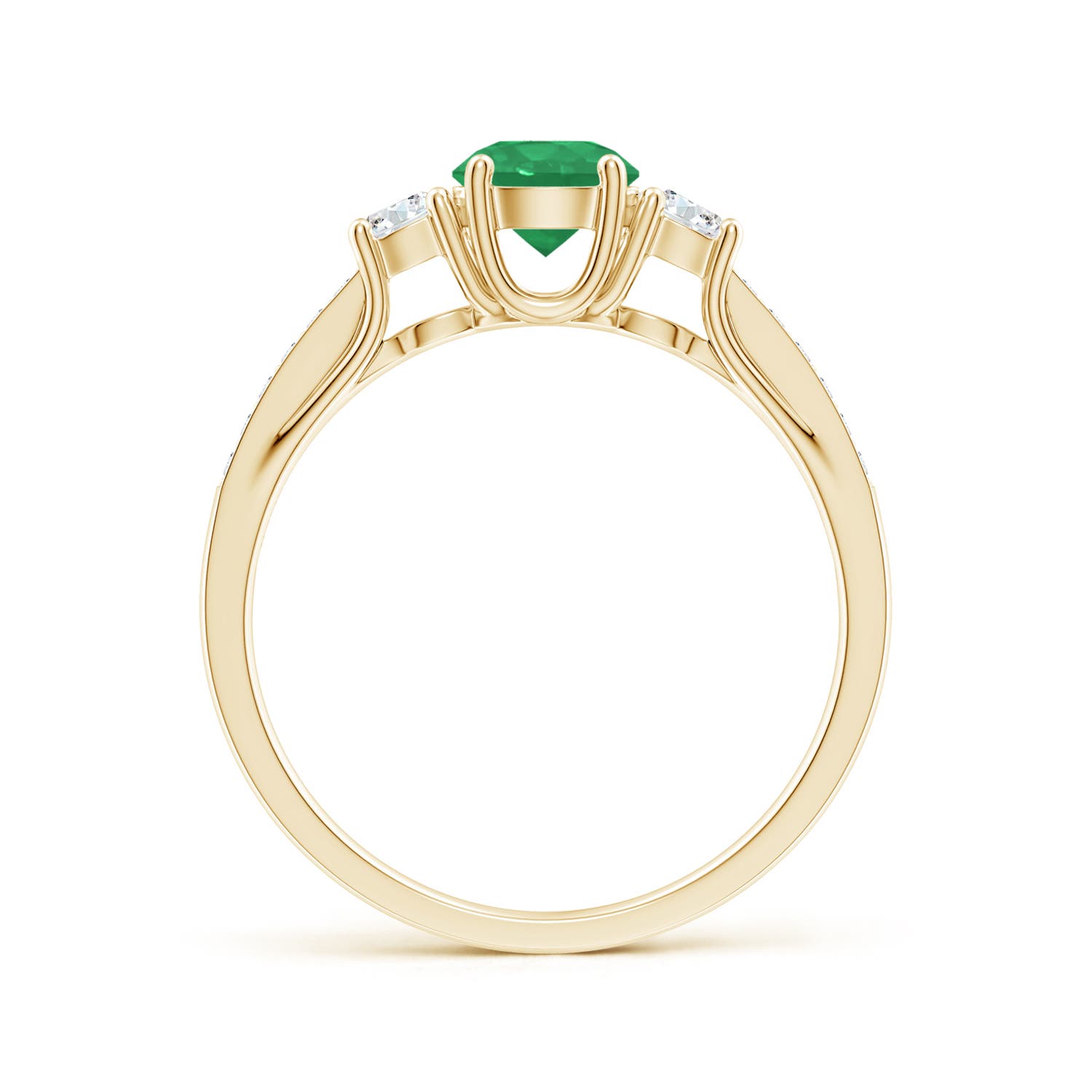 A - Emerald / 0.76 CT / 14 KT Yellow Gold