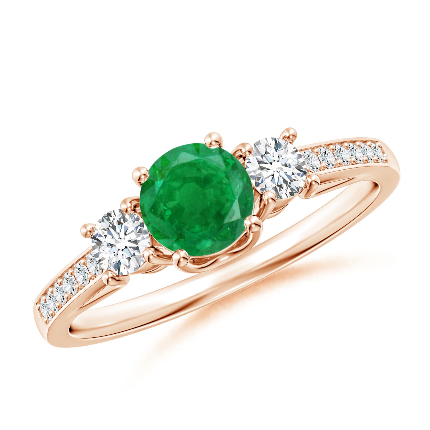 AA - Emerald / 0.76 CT / 14 KT Rose Gold