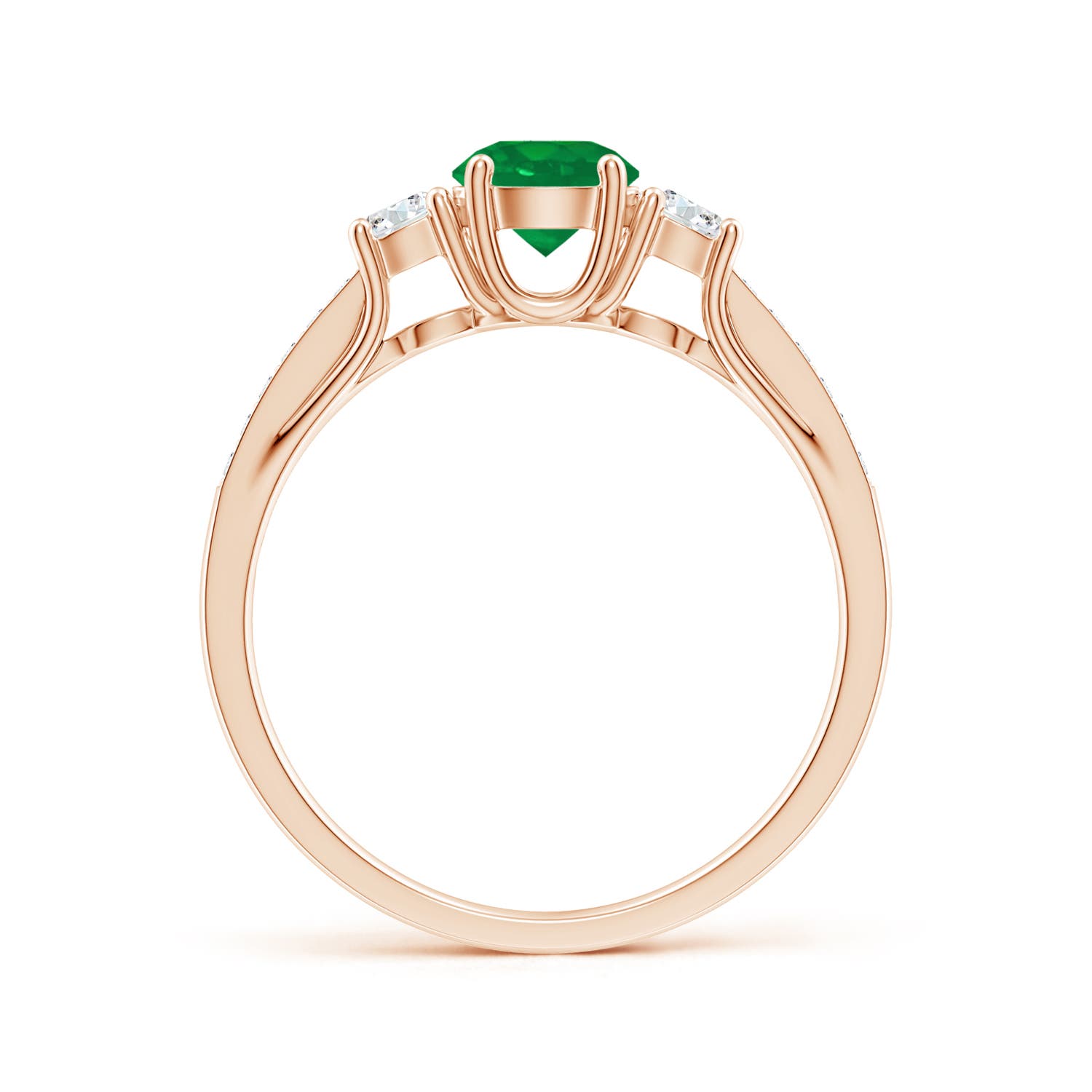 AA - Emerald / 0.76 CT / 14 KT Rose Gold