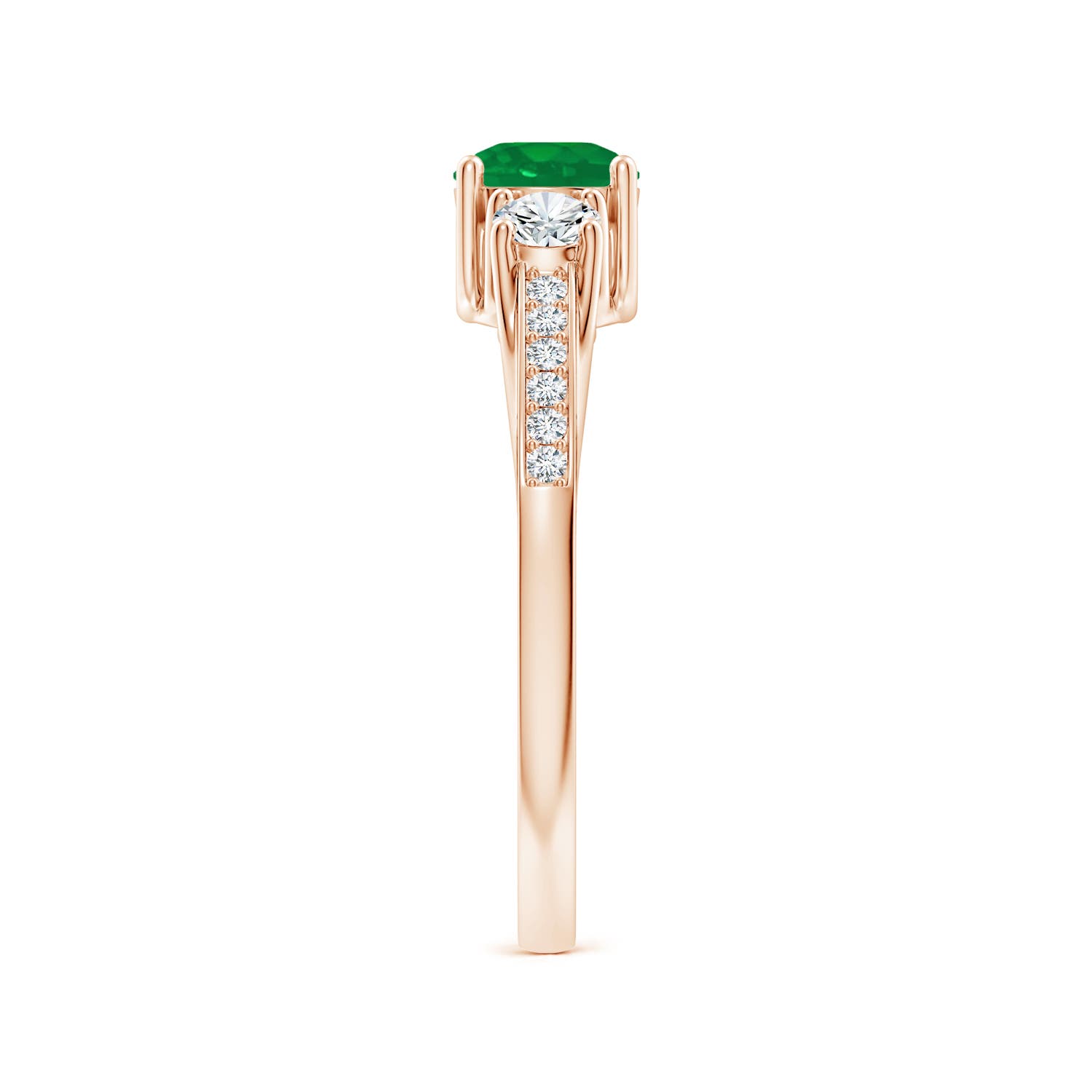 AA - Emerald / 0.76 CT / 14 KT Rose Gold