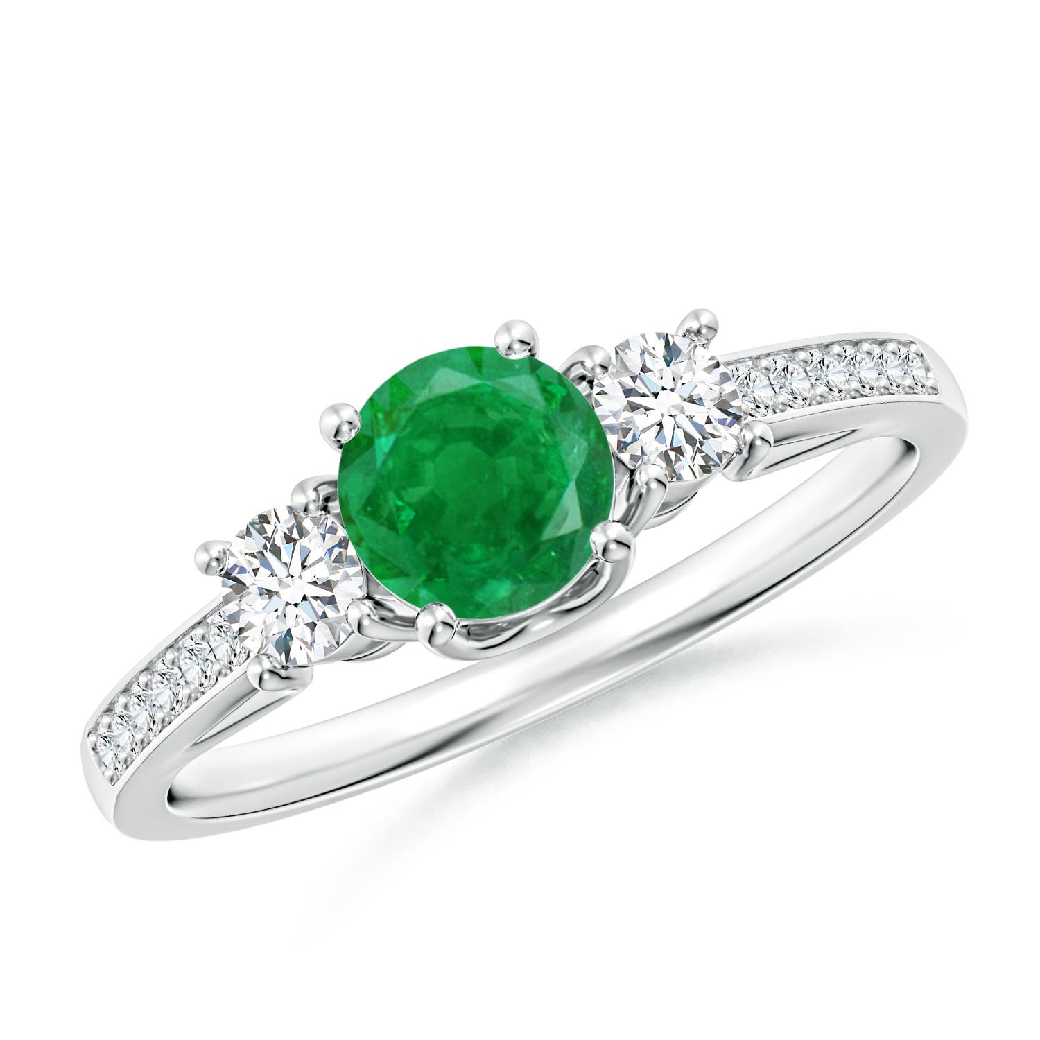 AA - Emerald / 0.76 CT / 14 KT White Gold