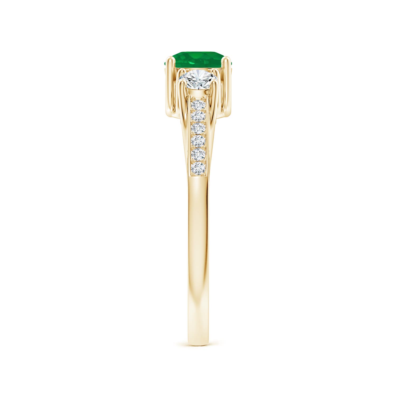 AA - Emerald / 0.76 CT / 14 KT Yellow Gold